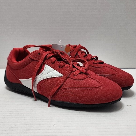 Avia Shoes - New Avia Lifestyle Sneakers - Red with White - Size 8 - faux suede